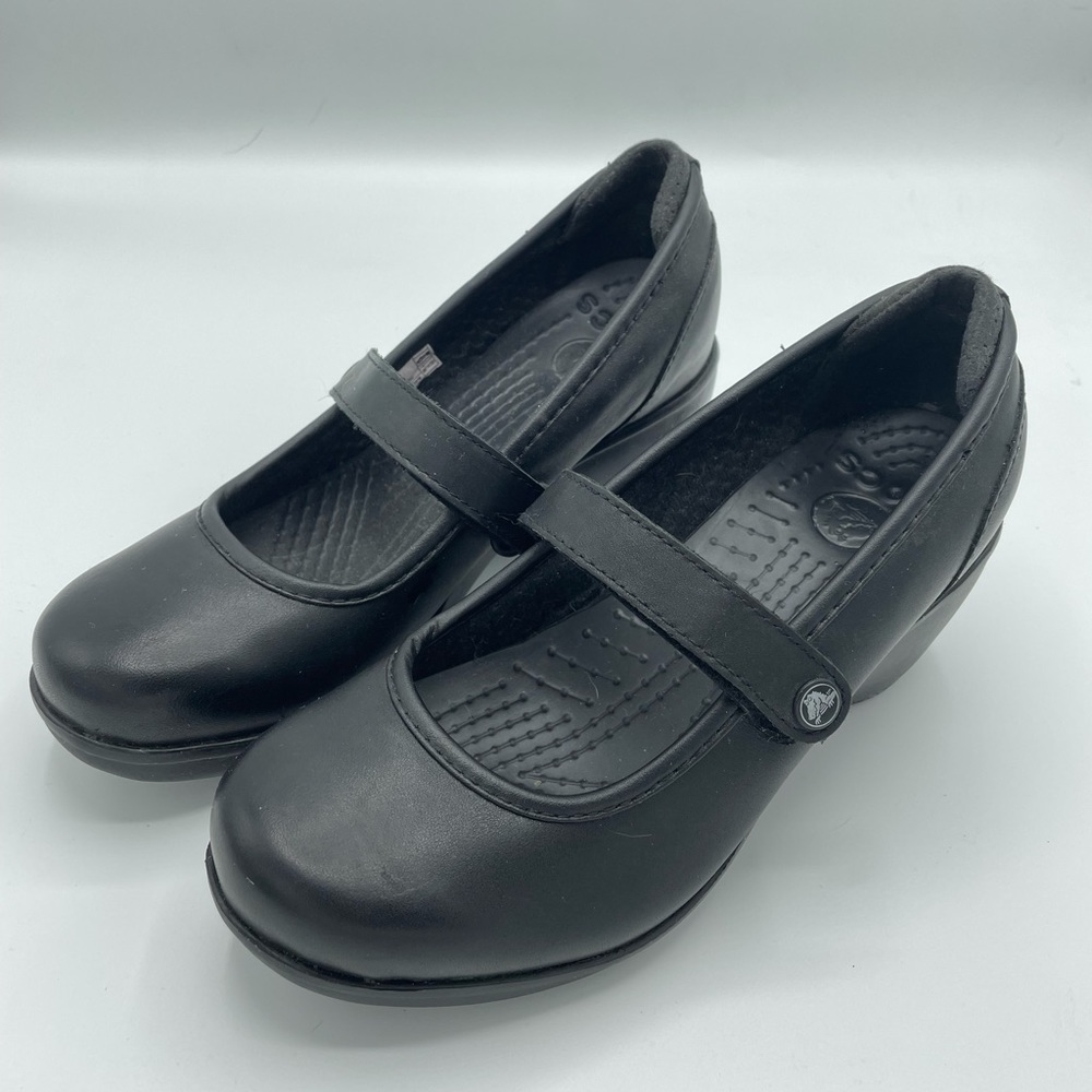 Black Crocs Wedges Size 7